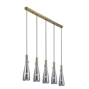 2022 Nordic style modern glass pendant light beautiful fashion 5 lights pendant lamp for living room dining kitchen