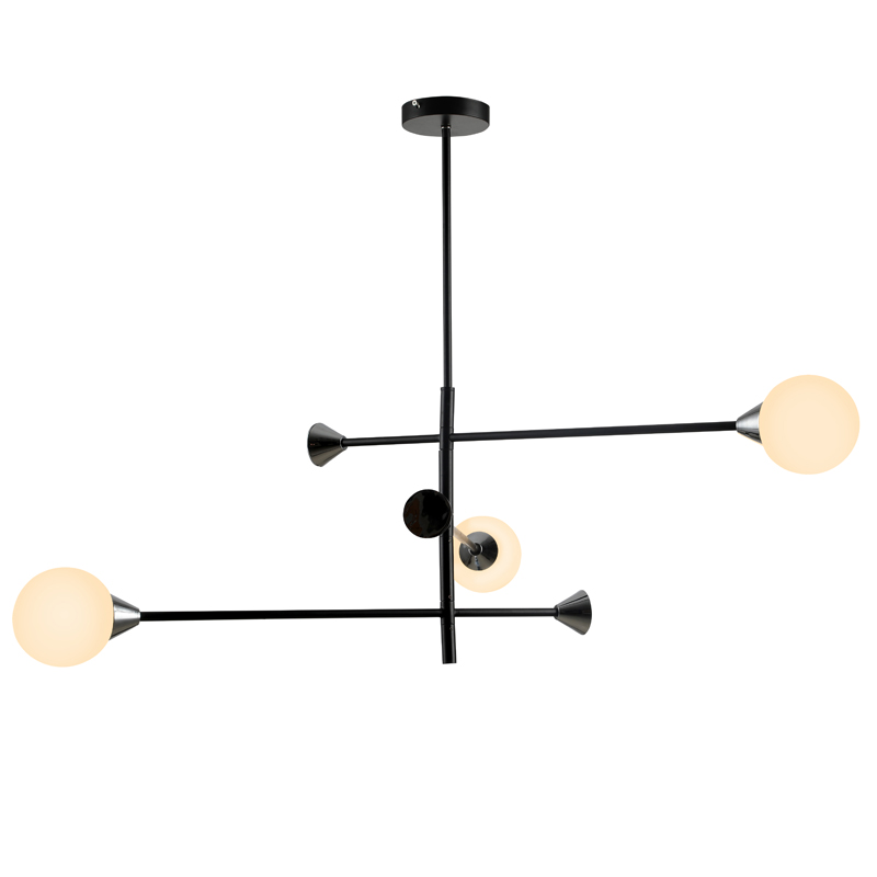 European modern black pendant lamp LED G9*3 white glass godle modern lighting applicant in indoor decoration