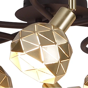Postmodern Golden Brass Iron Art Vintage Industrial Wall Mounted Ceiling Light