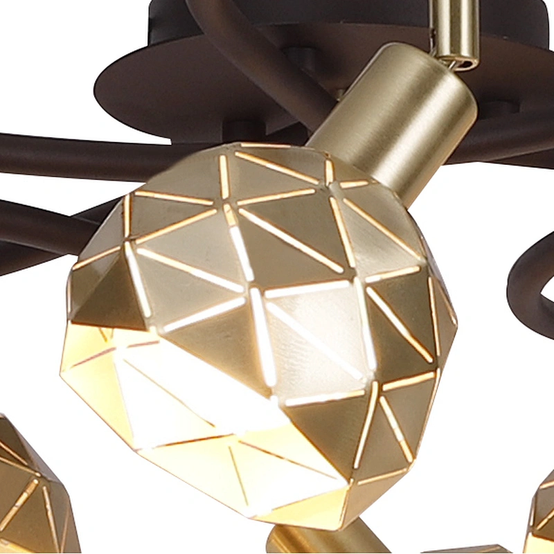 Postmodern Golden Brass Iron Art Vintage Industrial Wall Mounted Ceiling Light