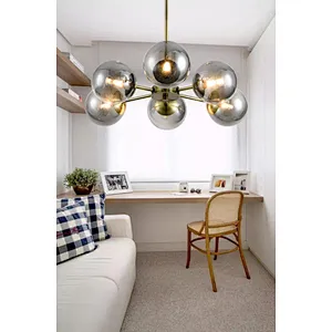 post modern smoky grey glass chandelier