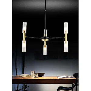 China hot sale popular modern luxury chandelier beautiful black and gold indoor decoration lighting