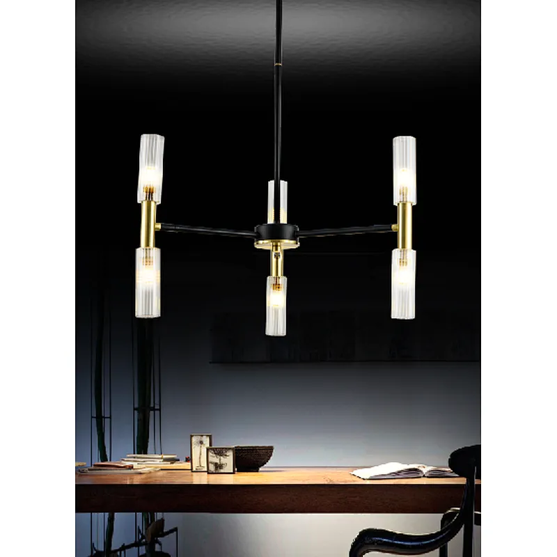 China hot sale popular modern luxury chandelier beautiful black and gold indoor decoration lighting