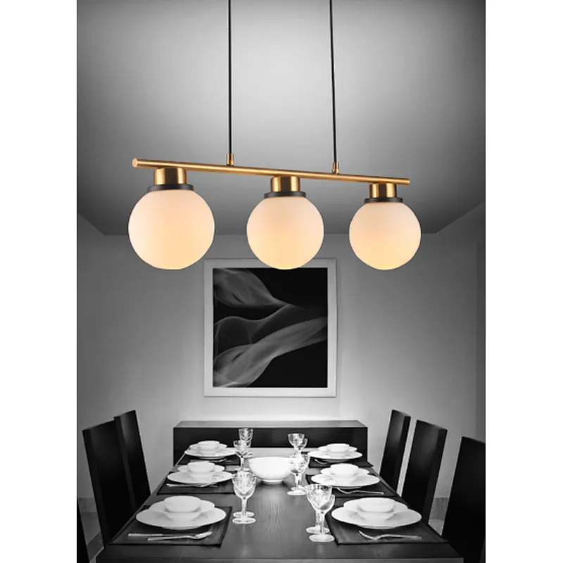 Zhongshan wholesale modern 3 lights pendant light with white glass indoor decoration pendant lamp