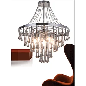 New design modern fashion grey glass water drop pendant light elegant luxury high quality E14*5 pendant ligjht