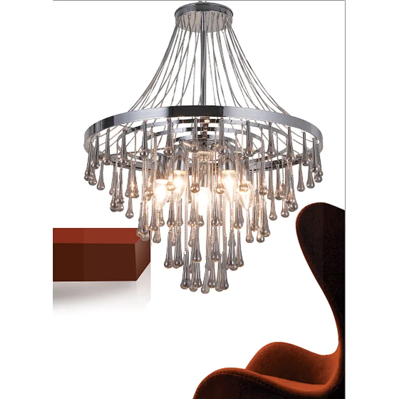 New design modern fashion grey glass water drop pendant light elegant luxury high quality E14*5 pendant ligjht