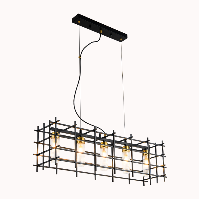 New modern industrial iron art pendant light dinning living room decoration black hanging light