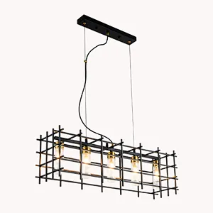 New modern industrial iron art pendant light dinning living room decoration black hanging light