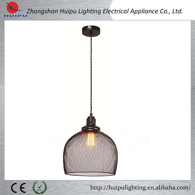 New items one light mesh enclosure black pendant light