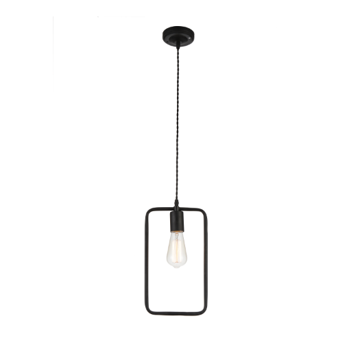 minimalist black iron frame pendant light