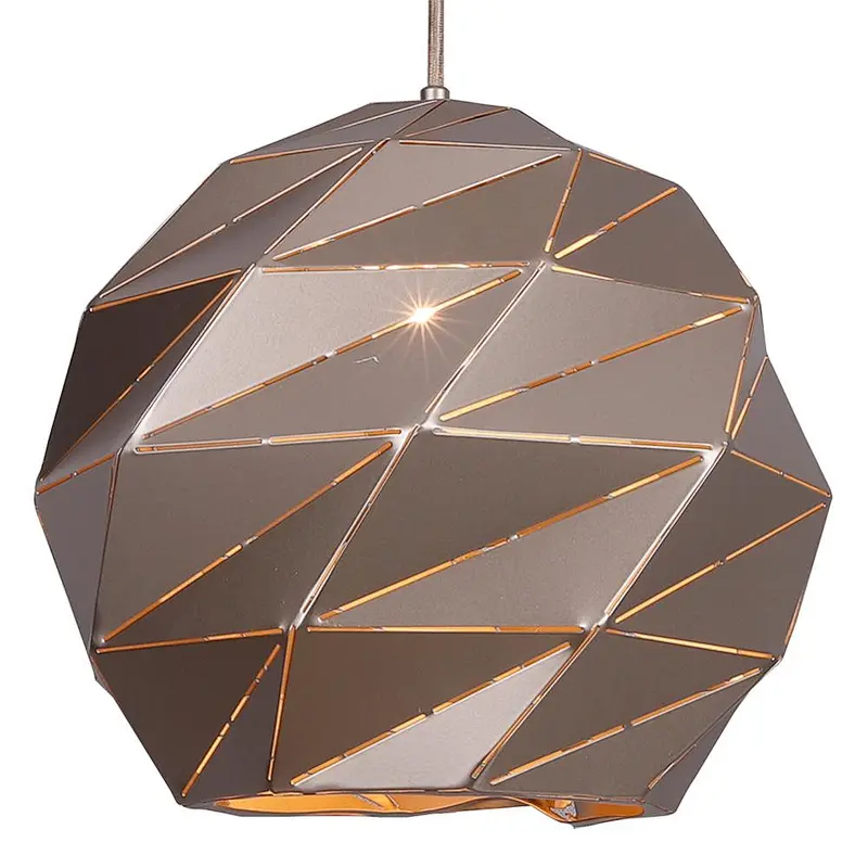 Post Modern Elegant Champagne Gold Metal Hanging Pendant Light