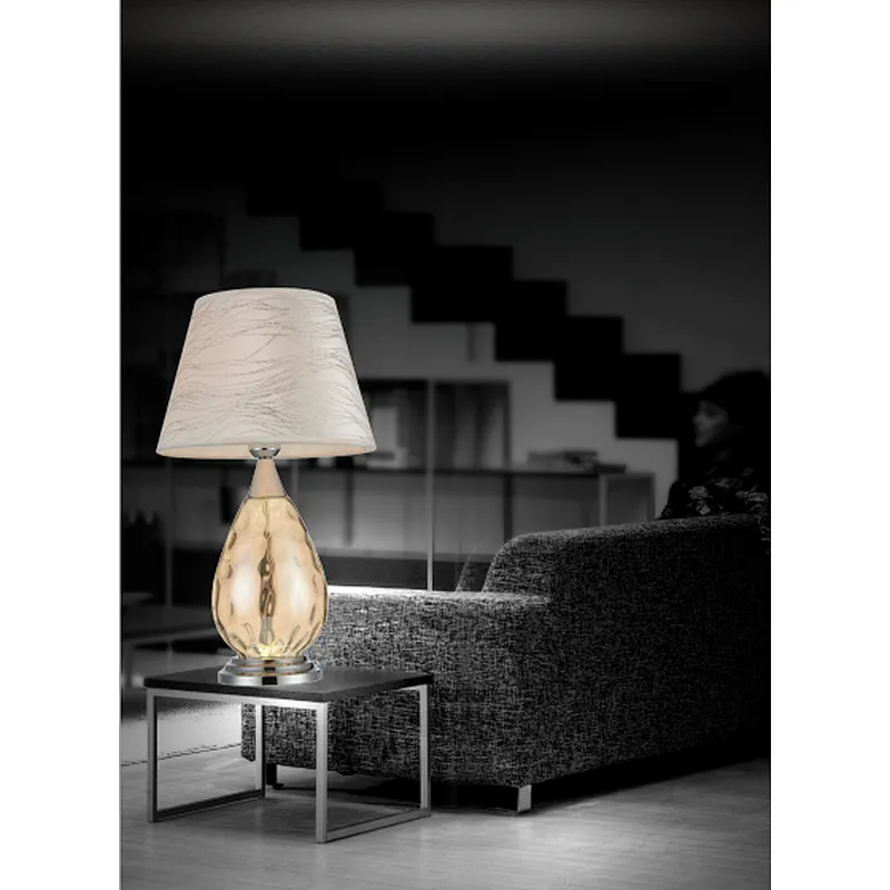 Arabic style glass modern fabric led table lamp
