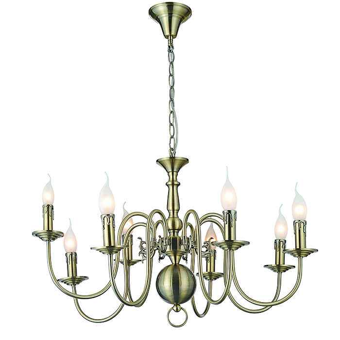 European classical brass candle chandelier foyer lighting Chinese factory supply