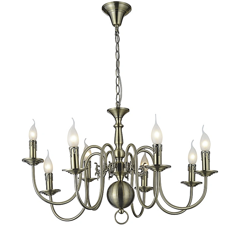 European classical brass candle chandelier foyer lighting Chinese factory supply
