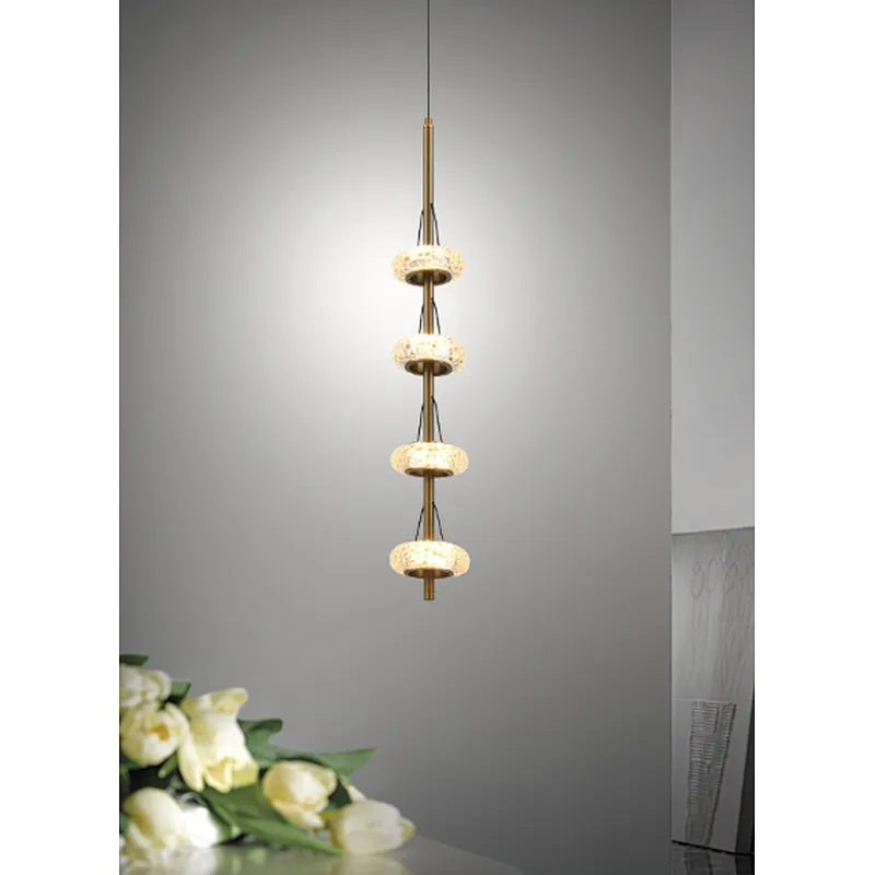 LED crystal pendant light nordic modern luxury stairs shopping malls  villa home interior decoration lights