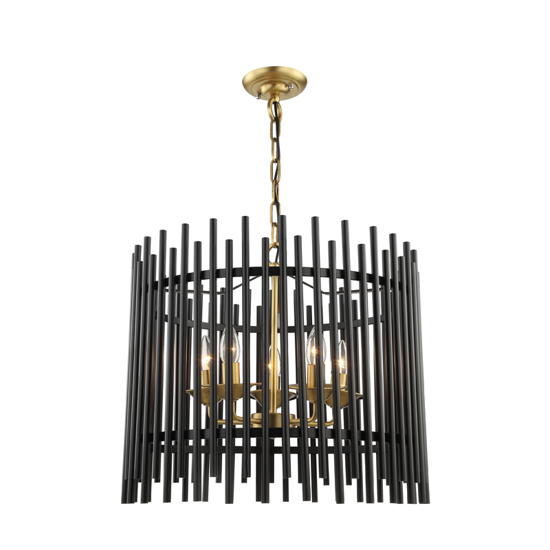 wholesale industrial cage iron art black and brass candle pendant light
