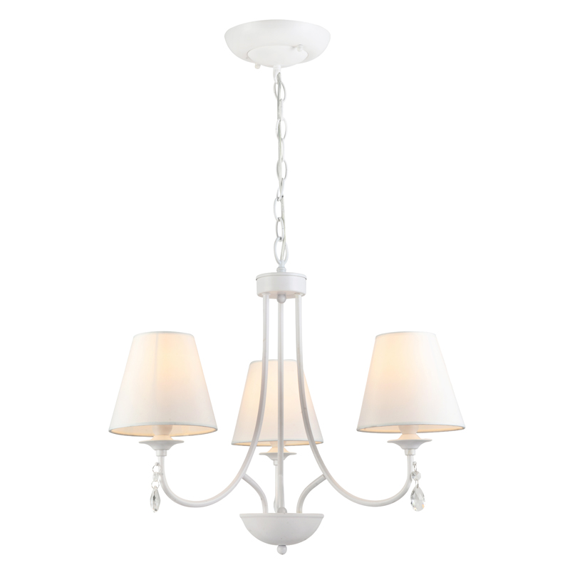 European modern simple elegant white chandelier pendant light with fabric shade hotel home decoration pendant light