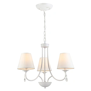 European modern simple elegant white chandelier pendant light with fabric shade hotel home decoration pendant light
