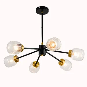 European new design black and gold chandelier bedroom dinning living room study modern pendant light