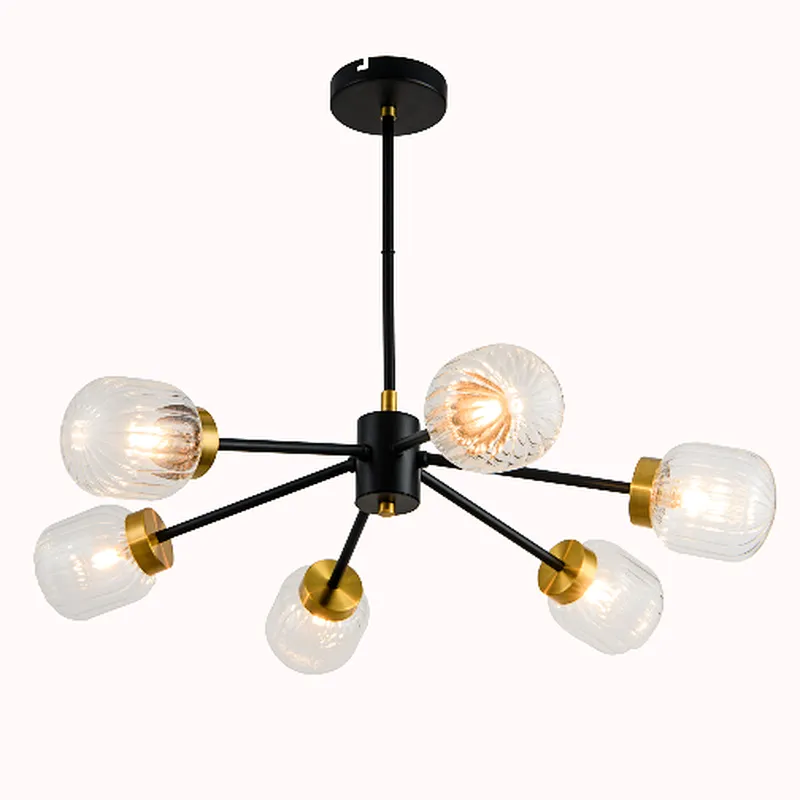 European new design black and gold chandelier bedroom dinning living room study modern pendant light