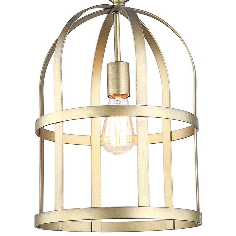 Vintage Brass Cage Shape E27 Single Pendant Lamp