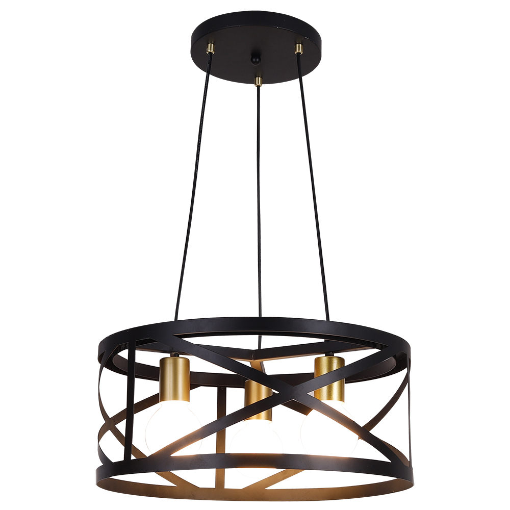 Vintage Fancy Loft Metal Frame Cylinder Bar Restaurant Hanging Pendant Light