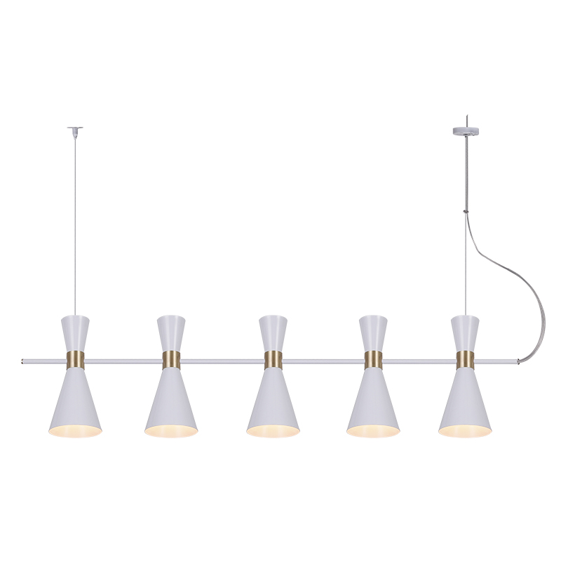 Industrial style 5 Lights White Finish Modern Pendant Lighting Chandelier