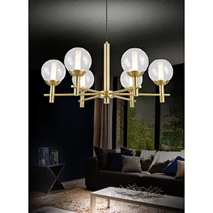 modern satin gold lobby chandelier