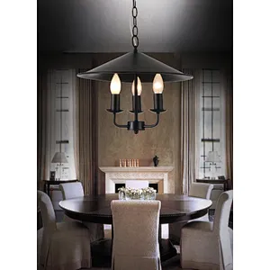 European and American style black dining room pendant light E14 iron art indoor lighting