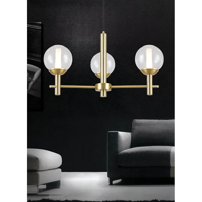 Design Nordic modern gold glass globe chandelier