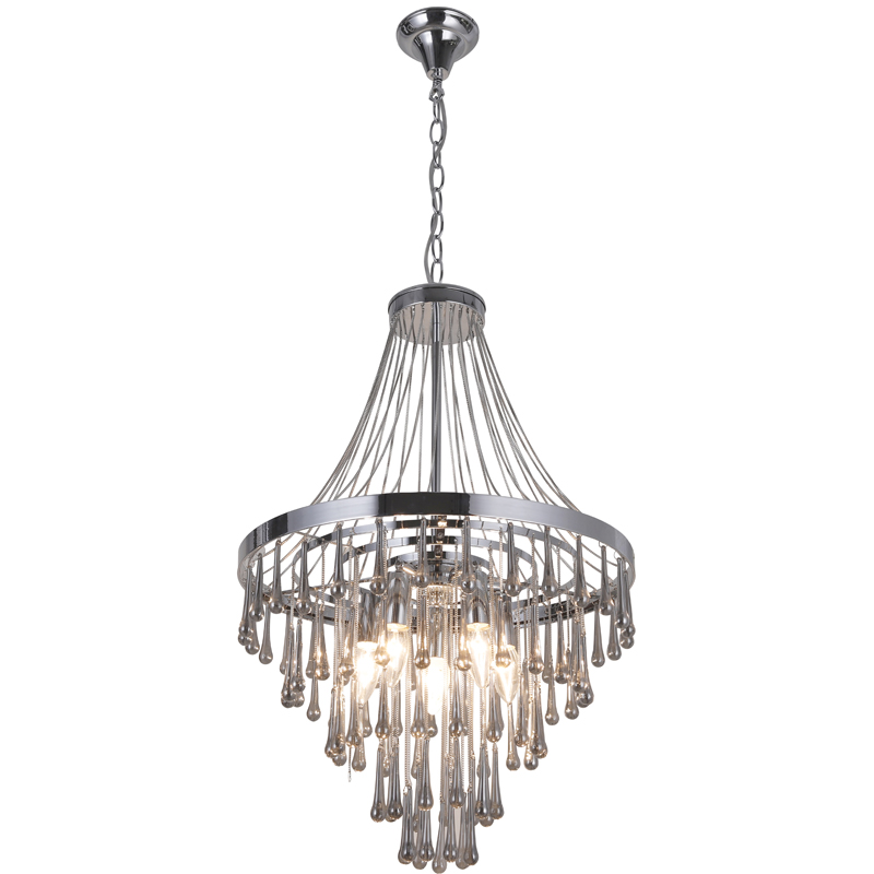 New design modern fashion grey glass water drop pendant light elegant luxury high quality E14*5 pendant ligjht