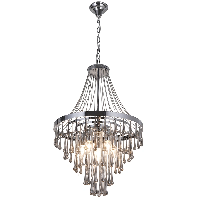 New design modern fashion grey glass water drop pendant light elegant luxury high quality E14*5 pendant ligjht