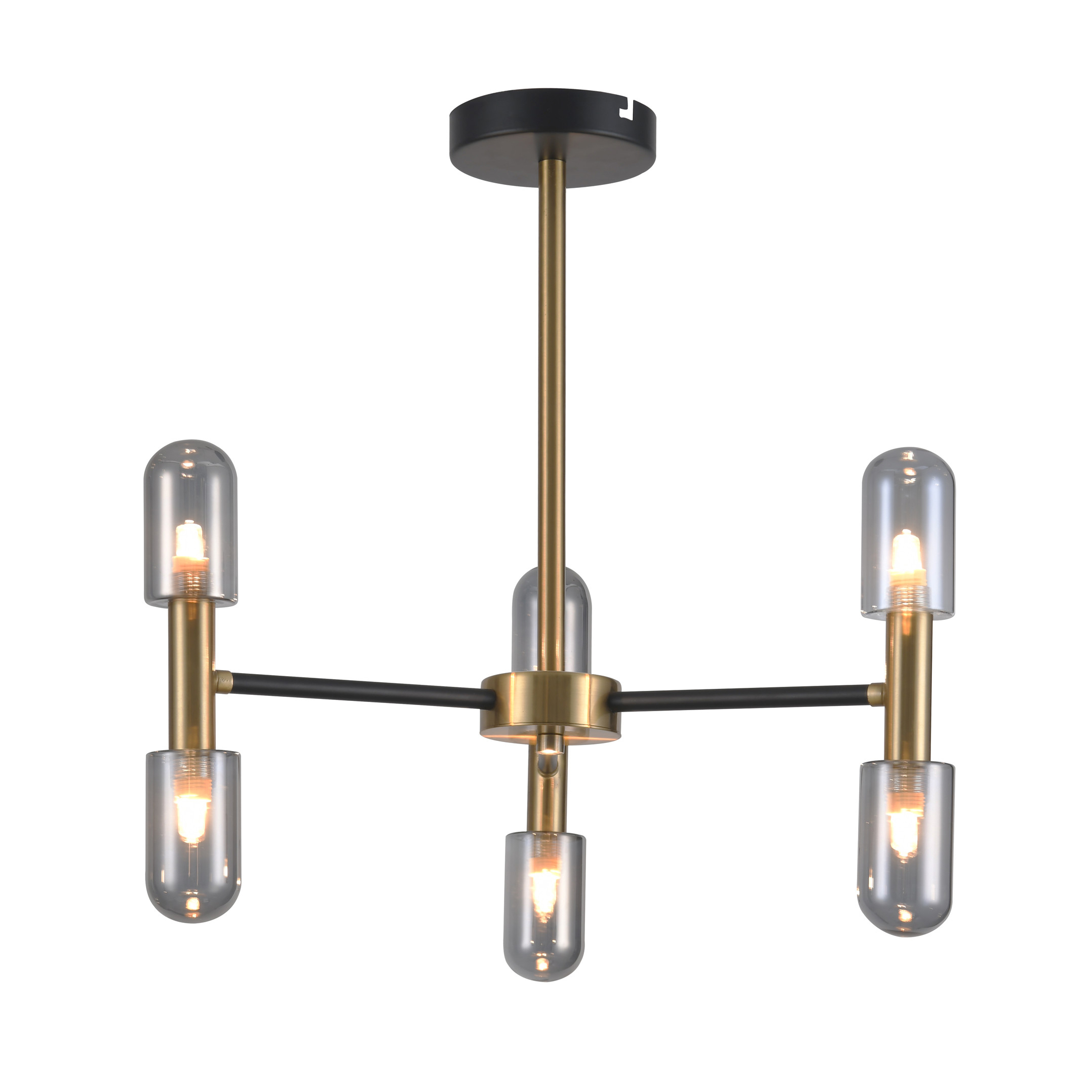 New design European modern luxury creative ceiling lighting lamp with smoke grey glass