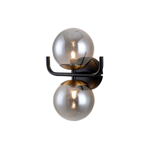 High quality Nordic style modern creative wall lamp with smoke glass Indoor Installation G9 *2 wall lamp