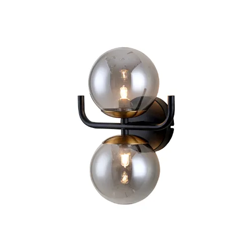 High quality Nordic style modern creative wall lamp with smoke glass Indoor Installation G9 *2 wall lamp