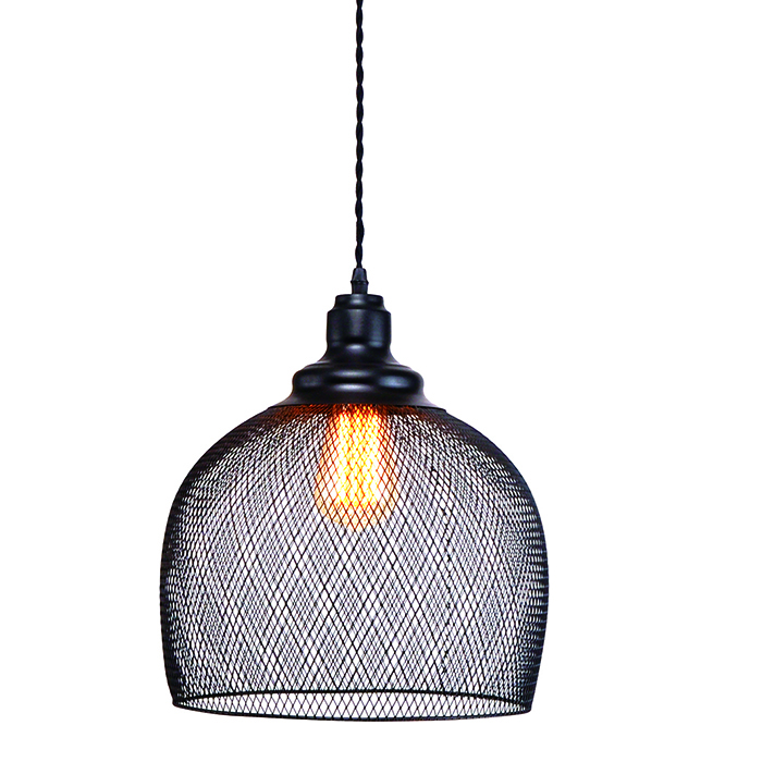 New items one light mesh enclosure black pendant light