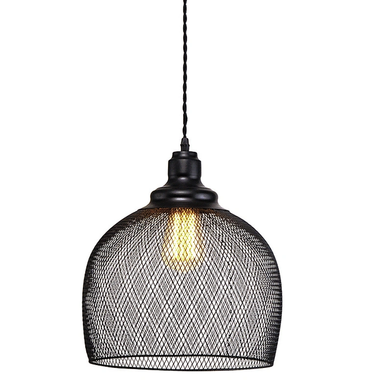 New items one light mesh enclosure black pendant light
