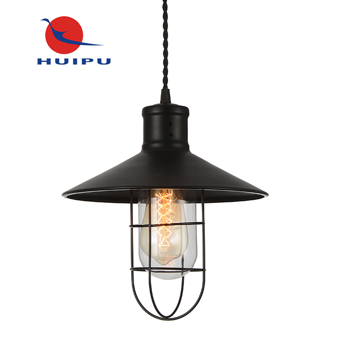 Antique Black Metal Shade Hanging 1-light Kitchen Pendant Light