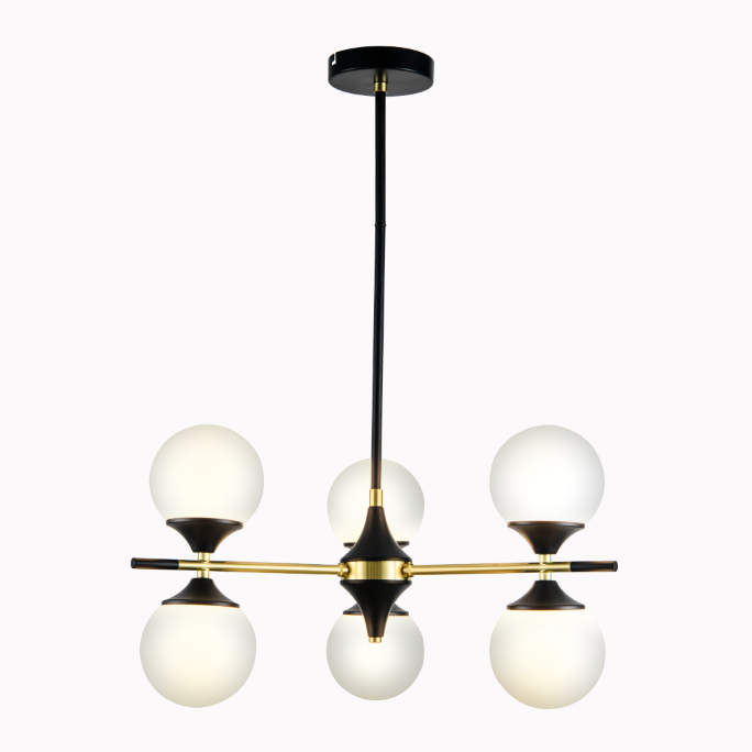 Nordic modern new design good quality white milk glass pendant light indoor decoration 6 light chandelier