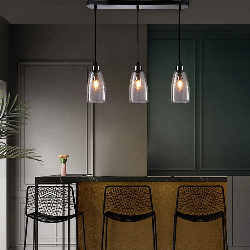 modern clear glass pendant light for bedside dining kitchen decoration lighting fixtures
