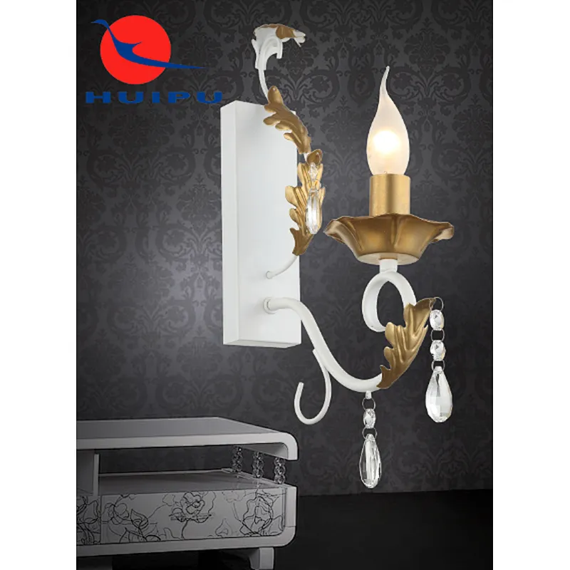 European traditional classic light luxury wall lamp with crystal pendant