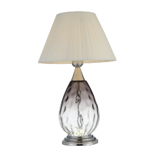 Chinese modern white cloth cover glass main table lamp