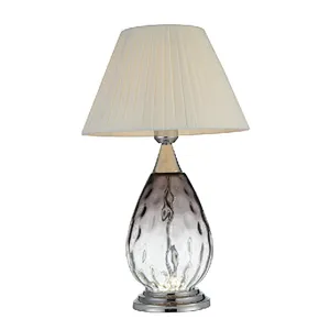 Chinese modern white cloth cover glass main table lamp
