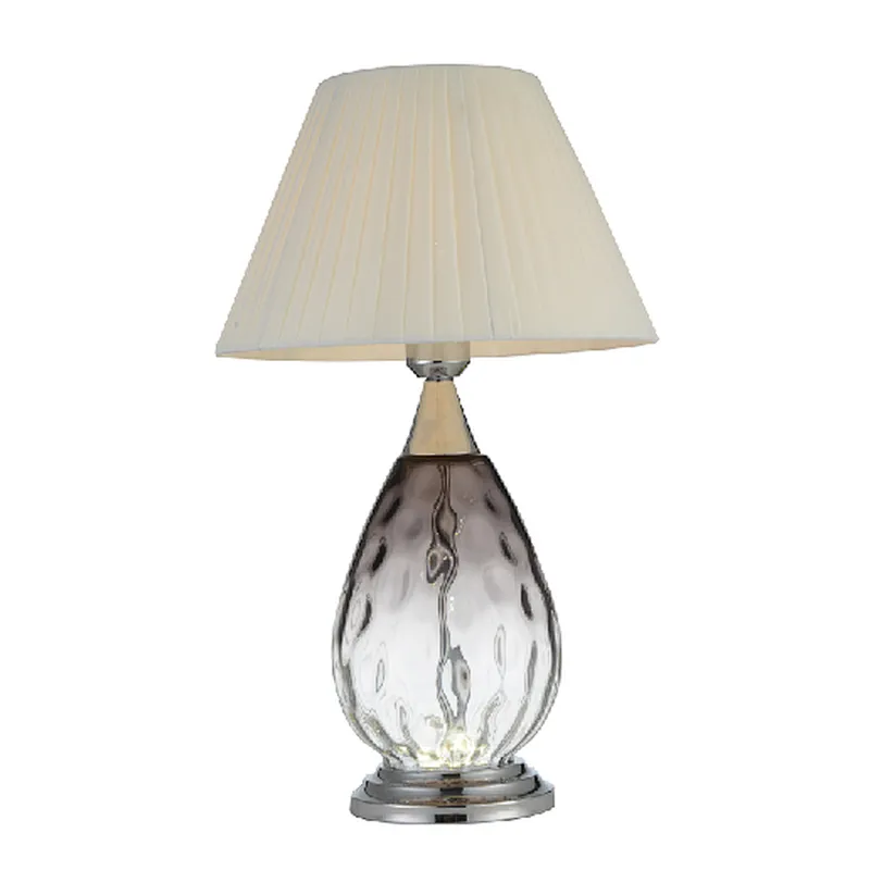 Chinese modern white cloth cover glass main table lamp