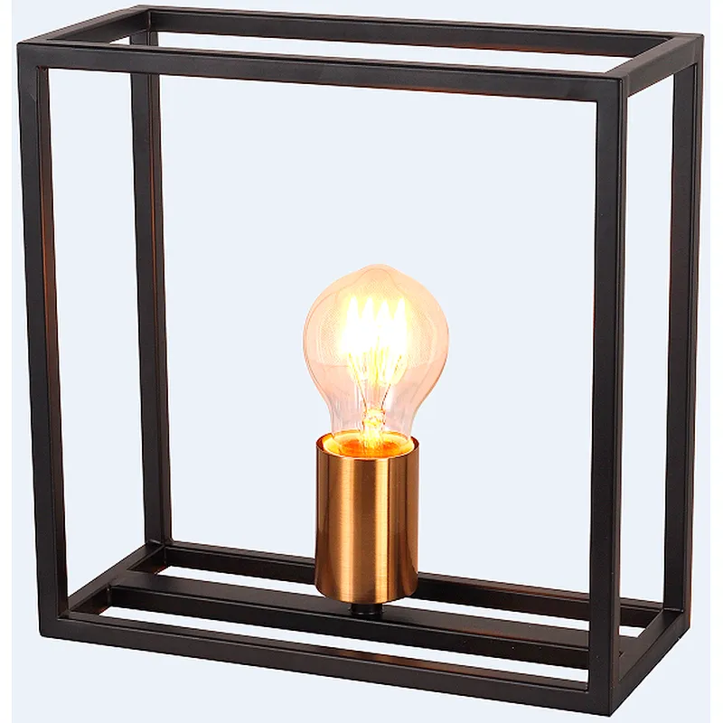 French style iron frame black and copper table lamp E27