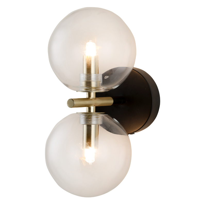 Nordic modern contracted double clear glass wall lamp