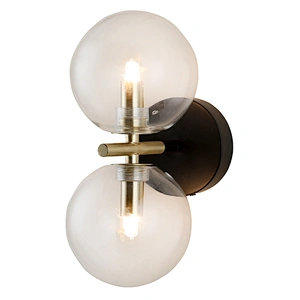Nordic modern contracted double clear glass wall lamp