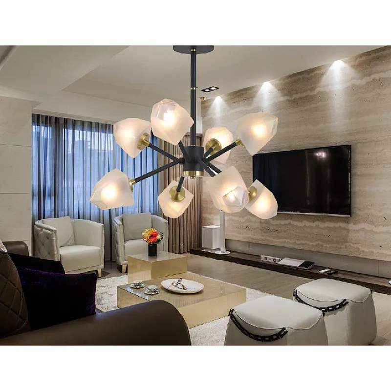 2022 new modern fancy glass chandelier ceiling lamp in China