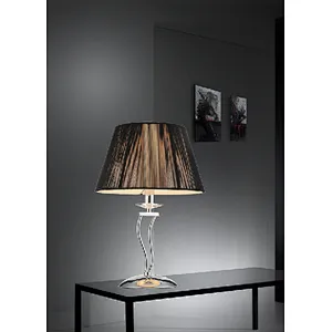 European modern simple black cloth cover table lamp