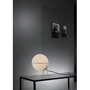 European modern simple round white glass desk lamp house